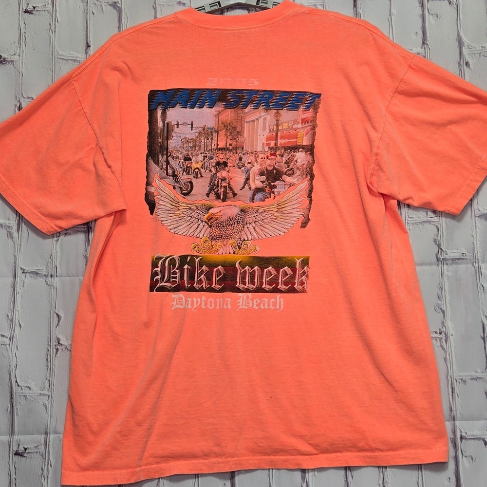 VTG Y2K The‎ Mountain Daytona Beach Bike Week 2005 TShirt Men XXL Salmon Orange